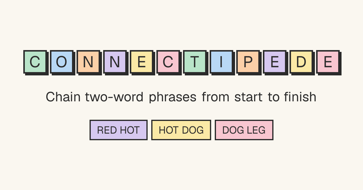 Connectipede - daily word game